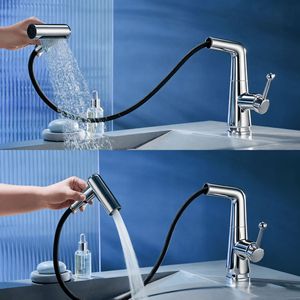Grifo de lavabo monomando con válvula cerámica, rociador extraíble, montaje en cubierta, un solo orificio - Product Image 2