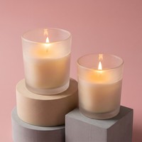 Pot à bougie parfumée en verre vide, personnalisé, de luxe, blanc givré, noir mat, avec couvercle et emballage en boîte, 3 tailles