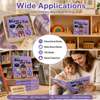 Impression personnalisée de livres cartonnés pour enfants, papier offset, pages en carton épais, coins arrondis, couleur pleine, apprentissage des bébés, OEM