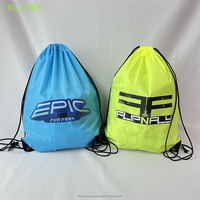 Sacs à cordon en Polyester 210D, Logo personnalisé, sac à dos de sport imperméable, sacs à cordon en Nylon bleu promotionnels