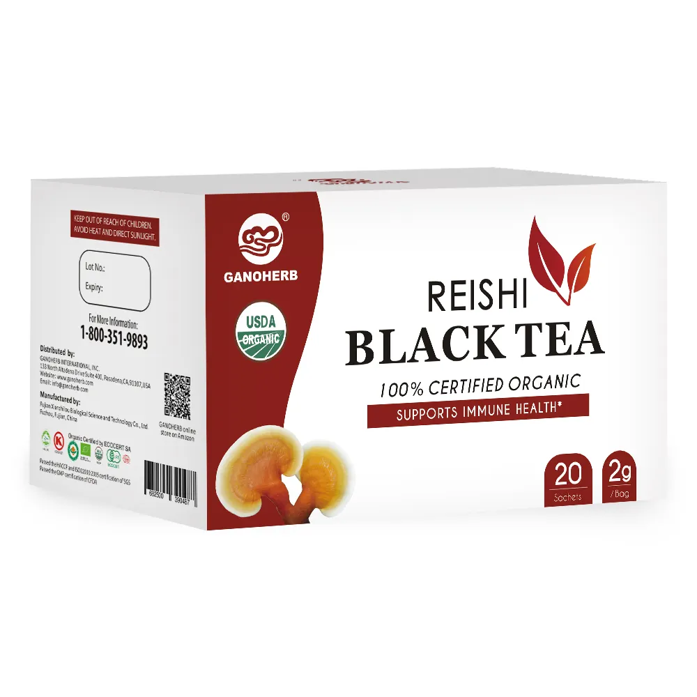 Органический гриб Рейши черный чай в пакетиках травяной чай OEM бесплатный образец доступна оптовая цена