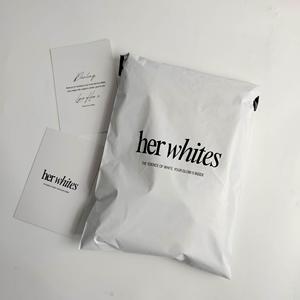 Elegant Matte White Poly Mailers, Minimal Black Logo Printed Waterproof Mail Bags For Apparel Underwear Beauty Gift - Product Image 6