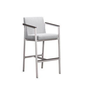 Tapa de vidrio templado moderno de aluminio cepillado 4 plazas muebles sillas de mesa de <span class=keywords><strong>bar</strong></span> al aire libre - Product Image 6