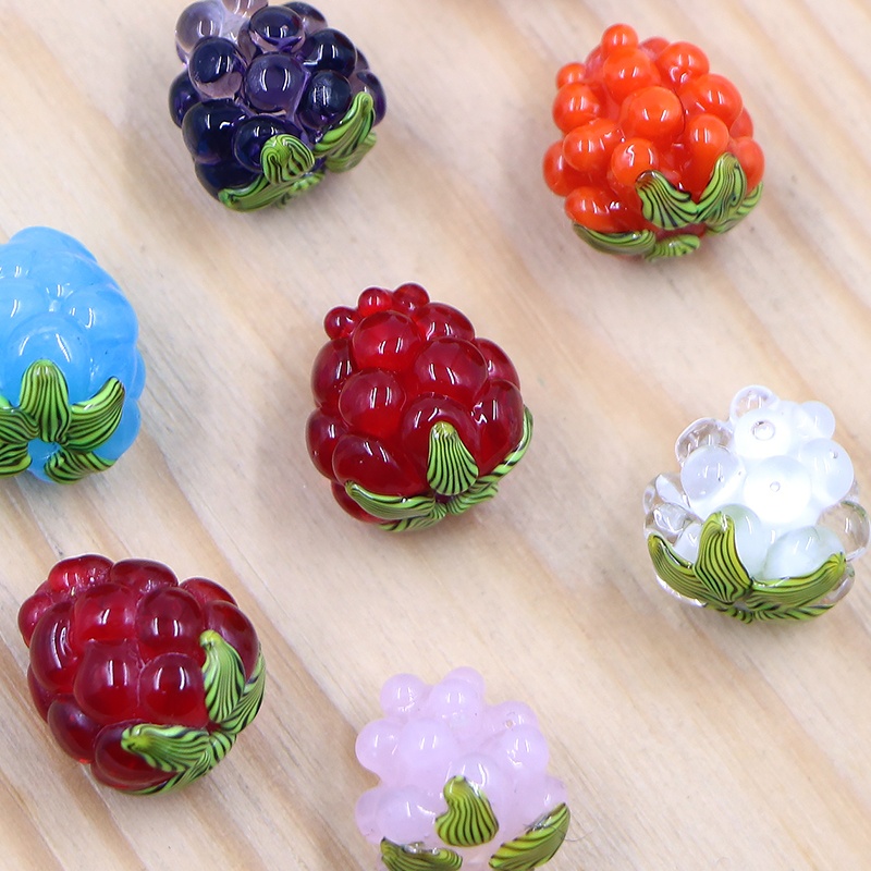 Murano Lampwork Glass Fruit Raspberry Beads Beads Bracelet Making for Jewelry Making