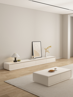 2025 moderne Simple crème Style bois massif meuble TV nouvel an Table basse combinaison pour salon ménage meubles crème
