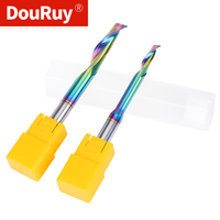 Fraise à queue simple en carbure de tungstène DouRuy pour profilés de fenêtres et de portes en aluminium avec revêtement arc-en-ciel