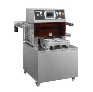 CE MAP Vacuum Tray Sealer, Modified Atmosphere Packaging Machine, Rotary Vacuum Food Tray Sealing Machine with Gas Filling