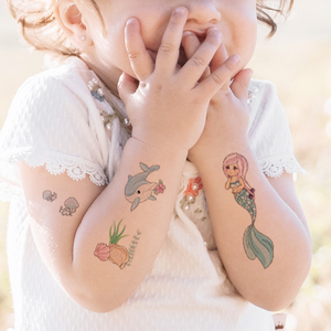 Mermaid Rifornimenti Del Partito Tatuaggi Temporanei per I Bambini Della <span class=keywords><strong>Sirena</strong></span> Festa di Compleanno Favorisce I Regali Per Le Ragazze Autoadesivo Del Tatuaggio - Product Image 2