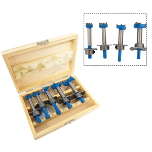 Juego de 5 brocas de carburo de tungsteno para madera, perforador multiusos de acero aleado, autocentrante para instalación de bisagras de muebles - Product Image 1
