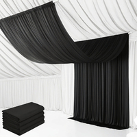 Rideau personnalisé noir 5*10FT pour la décoration de mariage