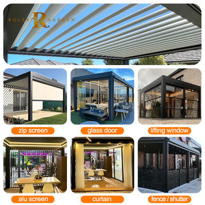 Pérgola Bioclimática Moderna y Minimalista con Drenaje Integrado, Gazebo Motorizado de Aluminio con Rejillas Ajustables para Jardín y <span class=keywords><strong>Terraza</strong></span> Europeos - Product Image 2