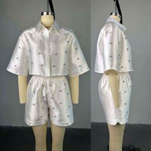 I-0608 New Arrival Formal V-neck Long Sleeve Shirt Solid Color Short Wide Leg Suit <b>Blazer</b> Solid Color Top Short Wide Leg Shorts - Product Image 6