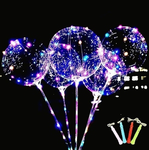 Globos Bobo LED Emay de 20 Pulgadas con Palos y Asas Luminosas para Decoración de Fiestas de Cumpleaños y <span class=keywords><strong>Navidad</strong></span> - Product Image 1