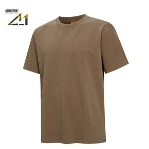 T-shirt décontracté pour homme, 100% coton, tricoté, 320g, poids lourd, respirant, coupe classique, col rond, manches courtes - Product Image 1