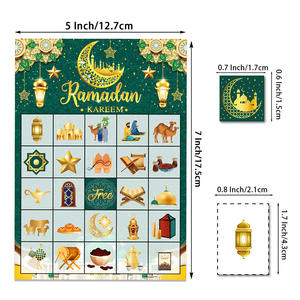 DAMAI musulmán islámico Eid Mubarak púrpura Luna Castillo niños Eid regalos <span class=keywords><strong>Bingo</strong></span> jugar cartas Ramadán accesorios Ramadán decoraciones 2025 - Product Image 5