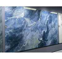 Villa Maßgefertigte TV-Hintergrundwand Blaue Raue Gesinterte Steinwand-Paneele