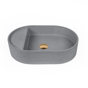Lavabo Moderno Ovalado de Hormigón para Encimera con Borde Integrado, Lavabo de Cemento Personalizado de Fábrica - Product Image 5