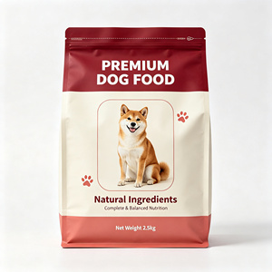 Sachet d'emballage alimentaire pour animaux de compagnie imprimé sur mesure, refermable, autoportant, pour aliments pour chiens, ingrédients naturels, sachet plastique autoportant - Product Image 1