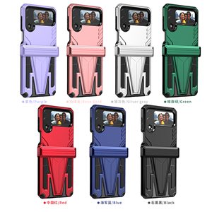 Funda de teléfono móvil <span class=keywords><strong>a</strong></span> prueba de golpes para <span class=keywords><strong>Samsung</strong></span> Z flip 4, con soporte para teléfono - Product Image 2