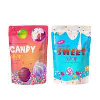Emballage alimentaire personnalisé imprimé stockage Ziplock fenêtre transparente en aluminium Baggie Stand up sac de pochette en plastique refermable bonbons sacs