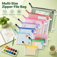Bolsa de malla impermeable con cremallera al por mayor, tamaño A4, carpeta de documentos, bolsa transparente para organizar artículos de papelería y personal