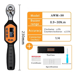 Juego de llaves dinamométricas ajustables digitales de acero al carbono personalizables OEM, venta al por mayor de fábrica de 0,9-30Nm para uso de herramientas manuales industriales - Product Image 3