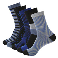 Chaussettes habillées pour hommes de haute qualité en coton, motifs classiques, à pois et rayées, chaussettes de travail