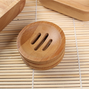 K646 Custom Logo Natuurlijke Hout Zeephouder Badkamer Bamboe Zeepbakje Voor Douche