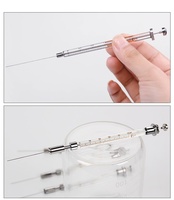 Lab Use Manual GC Bevel Tip 0.5ul-1000ul Glass Microliter Syringe with Needle Laboratory Syringes