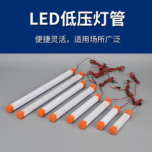 Led T8 Tube <b>Light</b> 4 Ft Dc12V With <b>Wire</b> Clips Switch Plastic Body Cob Chip For Night Market Stall Lighting - Product Image 5