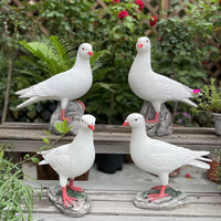 Nouveauté 2024 : Statue de Colombe Blanche, Figurine de Pigeons, Ornements, Statues pour Jardin, Ornements de Jardin Animaux