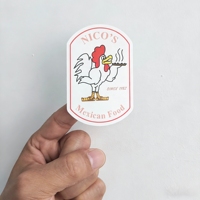 Autocollants personnalisés en vinyle imperméables pour emballages de plats à emporter de restaurants, étiquettes pour snacks et pizzas