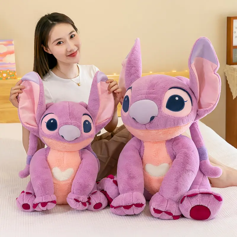 Hot Lilo Stitch Plush ของเล่นตุ๊กตาสัตว์ยัดไส้สีชมพูน่ารักตุ๊กตาผ้าพลัชชี่กอดหมอนนอนสำหรับเด็ก