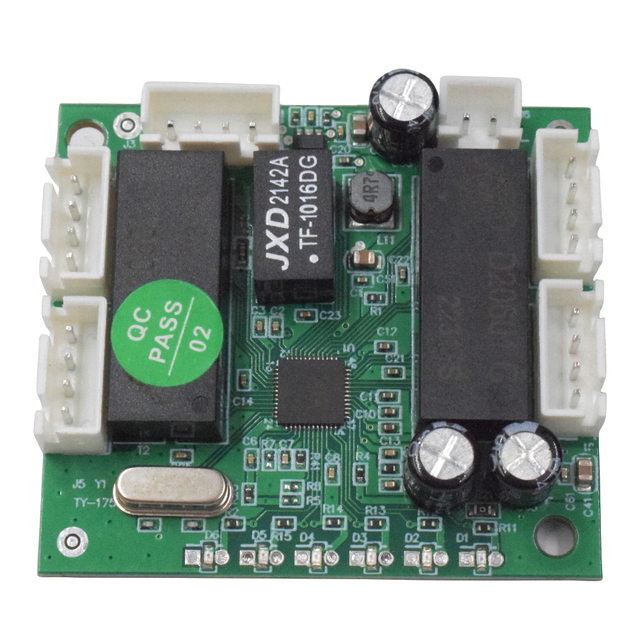 High Quality 5 Ports 4 Pin Header 10/100Mbps Ethernet Network Switch Pcb Circuit Board Pcba Module Card