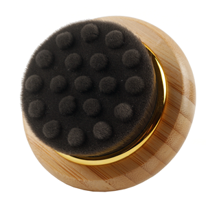 Round Bamboo <strong>Bath</strong> Body Brush Soft Bristles Gentle Exfoliating Shower Scrubber for Deep Cleansing &amp; Skin Massage with Gold <strong>Trim</strong> - Product Image 4
