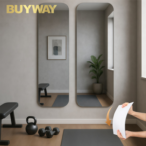 <span class=keywords><strong>Soporte</strong></span> de baño autoadhesivo de pie de lujo completo para sala de estar irrompible Vintage Flexible largo piso grande <span class=keywords><strong>espejo</strong></span> de <span class=keywords><strong>cuerpo</strong></span> completo - Product Image 1