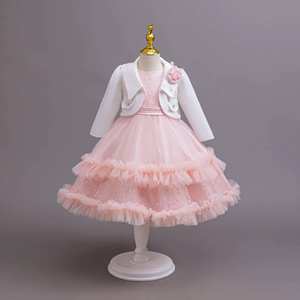 Abito da Principessa in Stile Europeo con Giacca in Pizzo, Vestito Elegante Rosso per Festa di Compleanno <span class=keywords><strong>Bambina</strong></span>, Set per Bambini 8 Anni - Product Image 6