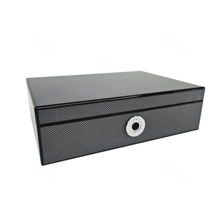 Boîte à montres de luxe pour collectionneurs de montres, en bois laqué noir brillant avec couvercle interactif et écran - Product Image 4