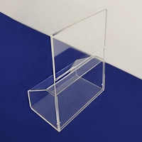 Boîte de don en acrylique au design unique avec porte-affiche Boîte à suggestions en acrylique transparent Petite boîte à monnaie avec porte-affiche