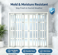 Porte pliante moderne en PVC anti-termites et anti-moisissures, design accordéon, pour salle de bain et cuisine - Écologique, tailles personnalisables