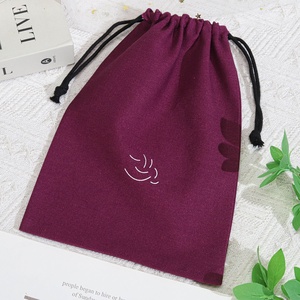 Sac à poussière en coton et lin en gros, sac cosmétique, pochette cadeau en mousseline de coton imprimée avec logo personnalisé, pochette à maquillage, pochette à bougies, sac à poussière à cordon - Product Image 3
