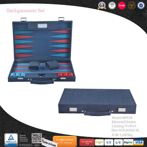 PinkStore Wholesale New Design Play Games Friends Denim <strong>Backgammon</strong> Set <strong>Backgammon</strong> <strong>Board</strong> - Product Image 6