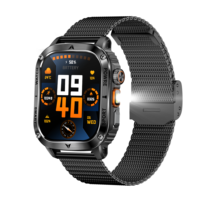 Reloj Inteligente AK80 2.01" con Llamadas Bluetooth, Monitor de Ritmo Cardíaco, Linterna, Brújula, 400mAH, +100 Modos Deportivos, Resistente al Agua IP68, Reloj Deportivo para Exteriores
