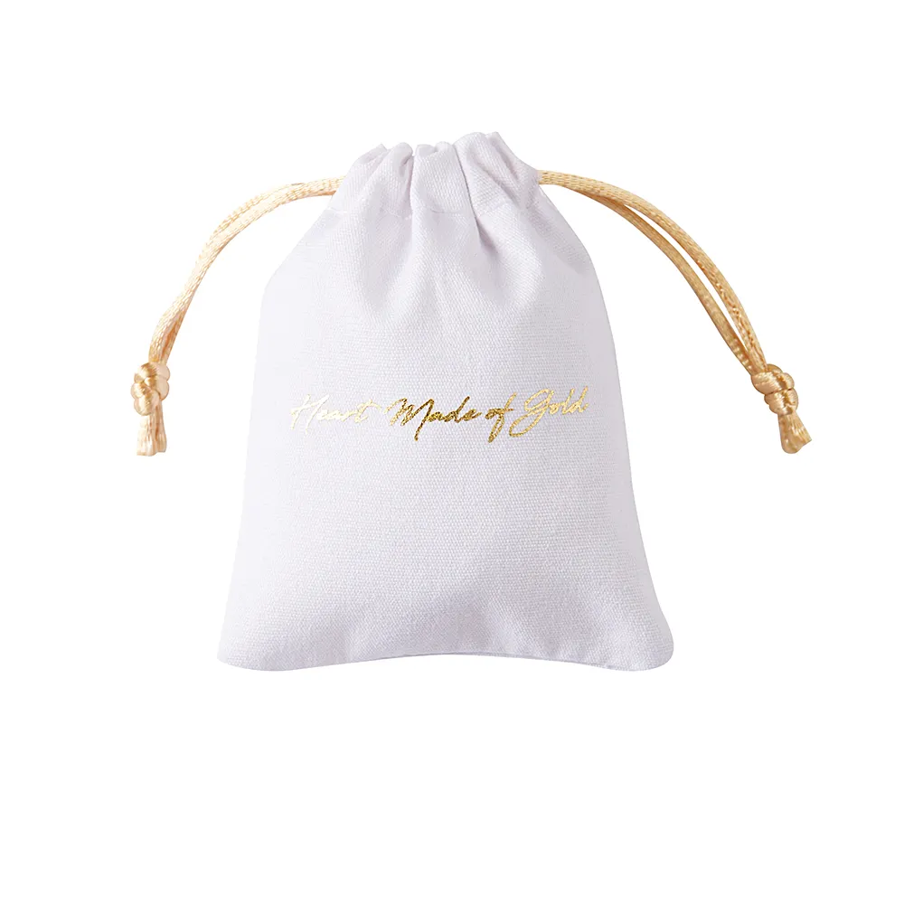 Özel baskılı Logo beyaz tuval büzgülü pamuklu çanta yumuşak pamuk toz kılıfı yüksek kaliteli organik İpli pamuk hediye çantası
