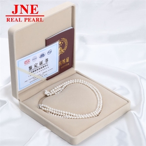 Collier <span class=keywords><strong>de</strong></span> perles naturelles, perles rondes, trois rangs, fermoir en alliage en forme <span class=keywords><strong>de</strong></span> 8, cadeau pour les mères et les aînés, fête des mères - Product Image 2
