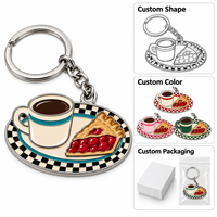 Porte-clés personnalisé en métal pour café, 5 cm, avec logo, cadeau pour cafés, restaurants, voyages, boutiques de souvenirs, vente en gros