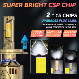 Kits de phares de voiture LED IKAS Factory Super Brightness 200W 400W, puces LED 5080, 3 cuivre <span class=keywords><strong>rouge</strong></span>, ampoules LED de voiture H4 H19, phares - Product Image 3