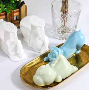 DIY 3D ayı köpek silikon kalıpları pişirme için mus kek yavru doğum günü davranır çikolata Jello fondan kalıp puding dondurma