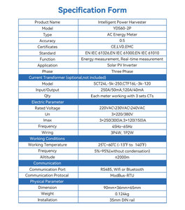 <span class=keywords><strong>Compteur</strong></span> d'énergie solaire intelligent bidirectionnel pour panneaux photovoltaïques avec enregistreur de données et fonction zéro export - Product Image 6