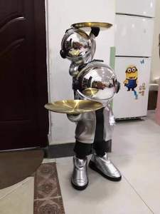 Statua <span class=keywords><strong>da</strong></span> Pavimento Grande per Soggiorno, Ornamenti Decorativi per la Casa, Accessori Moderni, Statua di Astronauta con Vassoio - Product Image 2